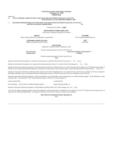 Thumbnail Kingstone Companies 10-K Annual Report 