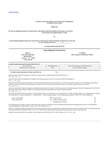 Thumbnail Quest Diagnostics
 10-K Annual Report 2020