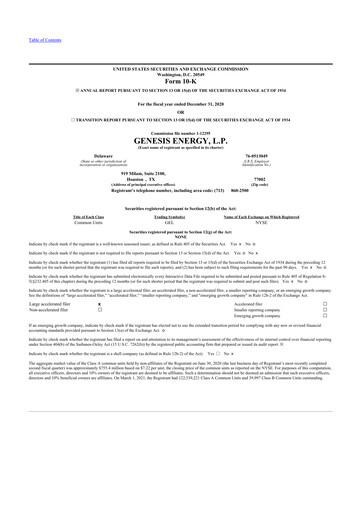 Thumbnail Genesis Energy  L.P. 10-K Annual Report 2020