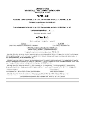 Thumbnail ePlus 10-Q Quarterly Report FY2012 