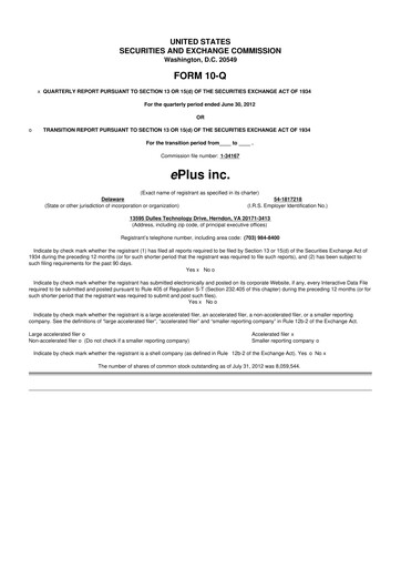 Thumbnail ePlus 10-Q Quarterly Report FY2012 