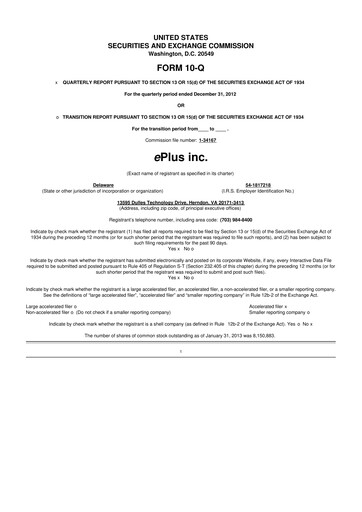 Thumbnail ePlus 10-Q Quarterly Report FY2013 