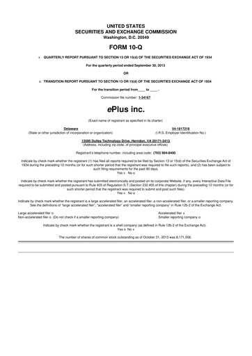 Thumbnail ePlus 10-Q Quarterly Report FY2014 