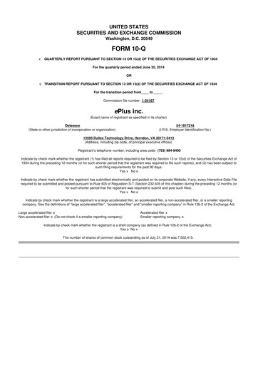 Thumbnail ePlus 10-Q Quarterly Report FY2015 