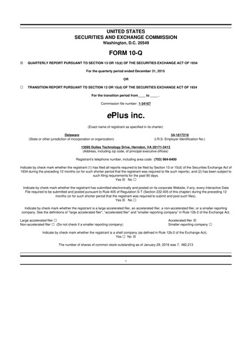 Thumbnail ePlus 10-Q Quarterly Report FY2016 