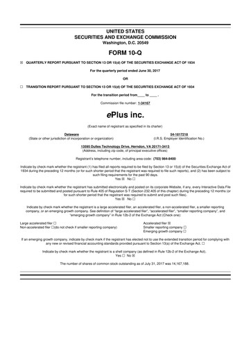 Thumbnail ePlus 10-Q Quarterly Report FY2018 