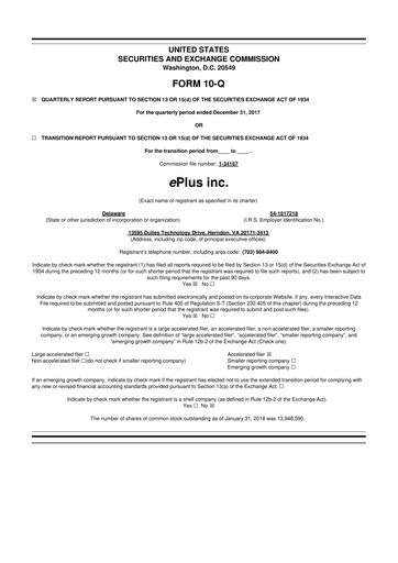 Thumbnail ePlus 10-Q Quarterly Report FY2018 