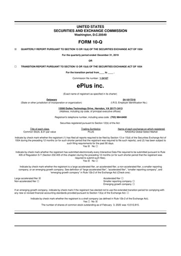 Thumbnail ePlus 10-Q Quarterly Report FY2020 