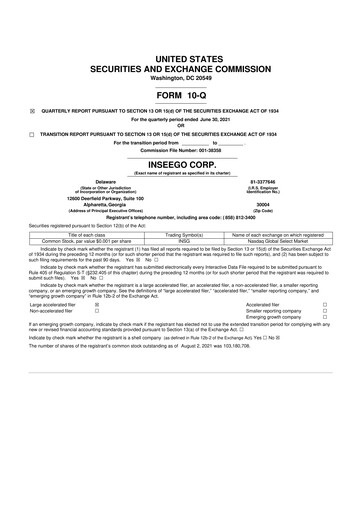 Vorschaubild Inseego 10-Q Quartalsbericht 2021 