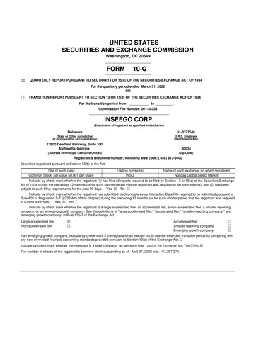 Vorschaubild Inseego 10-Q Quartalsbericht 2022 