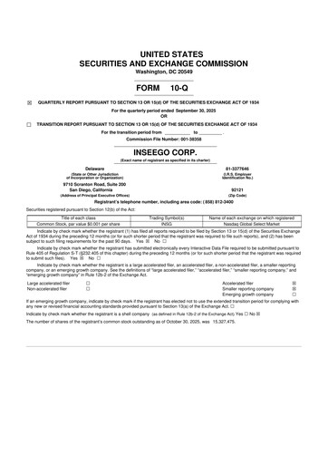 Vorschaubild Inseego 10-Q Quartalsbericht 2025 