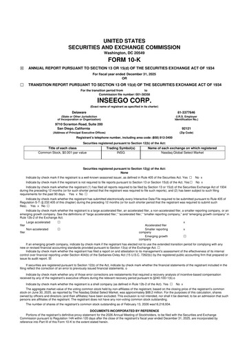 Vorschaubild Inseego 10-K Jahresbericht 2025