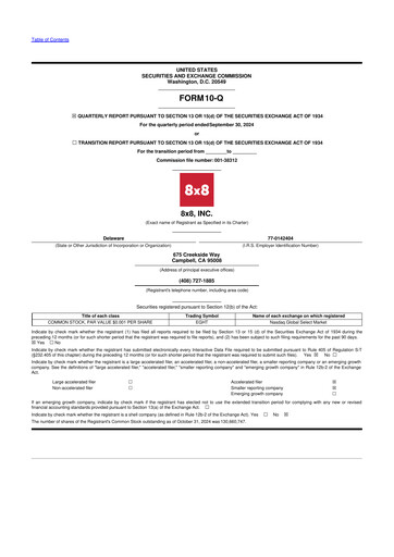 Thumbnail 8x8
 10-Q Quarterly Report FY2025 