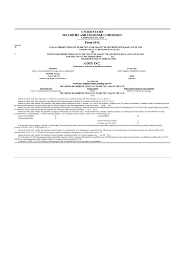 Thumbnail Coty 10-K Annual Report 2022