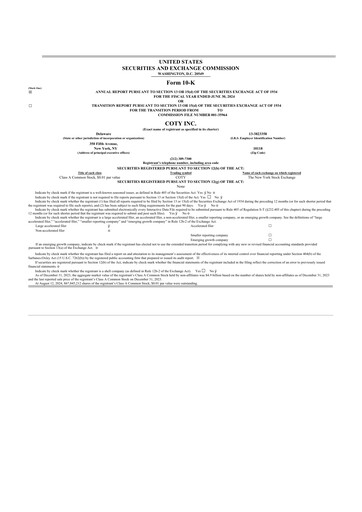 Thumbnail Coty 10-K Annual Report 2024