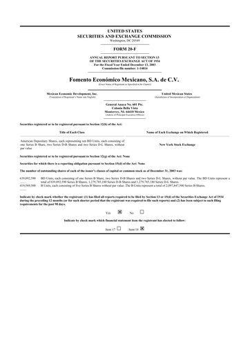 Thumbnail Fomento Económico Mexicano (FEMSA) 20-F Annual Report 