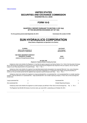 Thumbnail Helios Technologies 10-Q Quarterly Report FY2013 