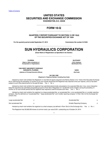 Thumbnail Helios Technologies 10-Q Quarterly Report FY2014 