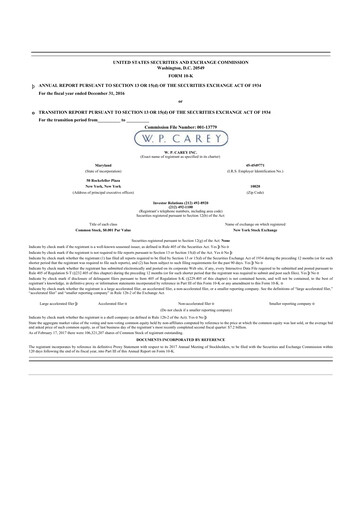 Thumbnail W. P. Carey 10-K Annual Report 2016