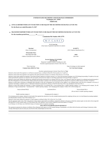 Thumbnail W. P. Carey 10-K Annual Report 2017
