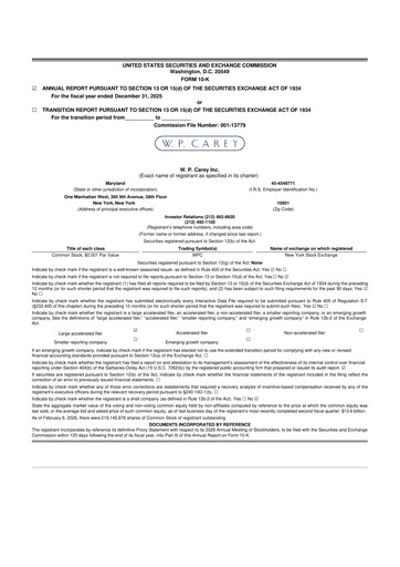 Thumbnail W. P. Carey 10-K Annual Report 2025