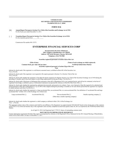 Vorschaubild Enterprise Financial Services Corp 10-K Jahresbericht 2011