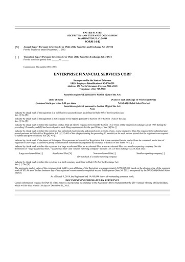 Vorschaubild Enterprise Financial Services Corp 10-K Jahresbericht 2013