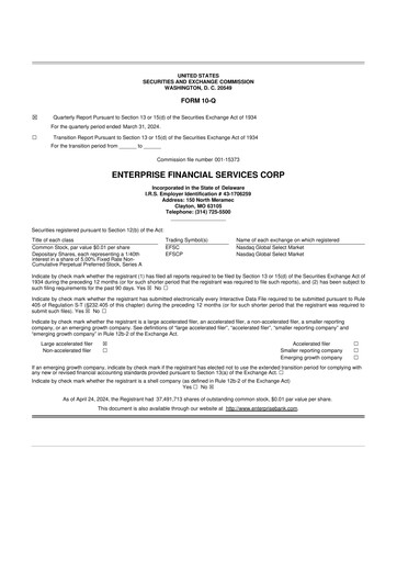 Thumbnail Enterprise Financial Services Corp 10-Q Quarterly Report FY2024 