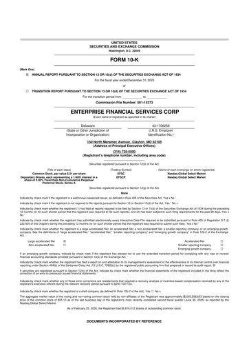 Thumbnail Enterprise Financial Services Corp 10-K Annual Report 2025