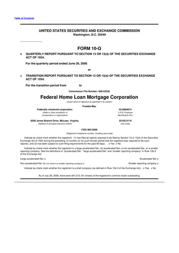 Thumbnail Freddie Mac
 10-Q Quarterly Report FY 