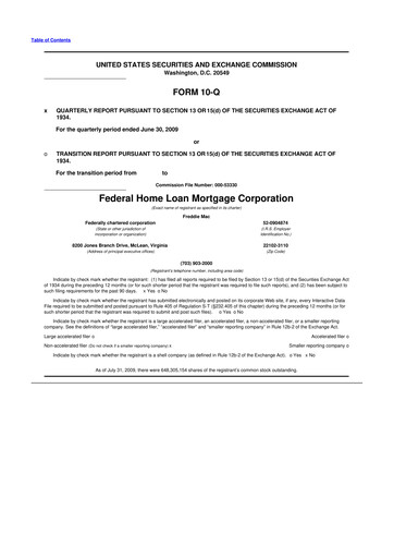 Thumbnail Freddie Mac
 10-Q Quarterly Report FY 
