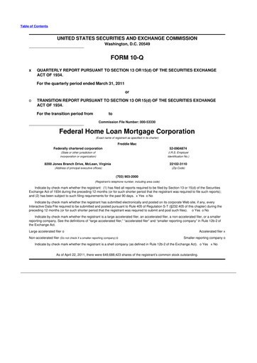 Thumbnail Freddie Mac
 10-Q Quarterly Report FY 