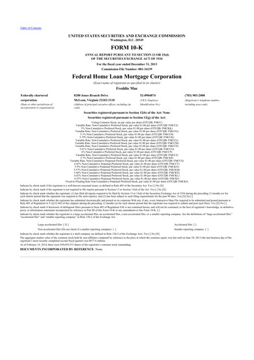 Miniature Freddie Mac
 10-K Rapport annuel 2013