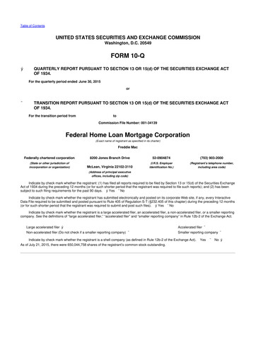 Thumbnail Freddie Mac
 10-Q Quarterly Report FY2015 
