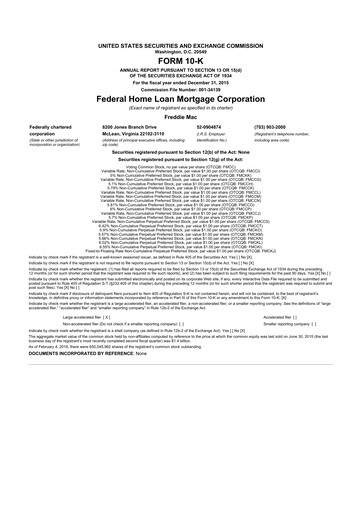 Miniature Freddie Mac
 10-K Rapport annuel 2015