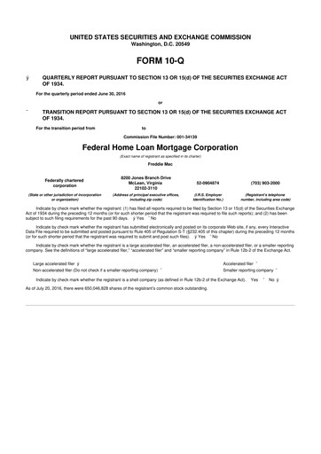 Thumbnail Freddie Mac
 10-Q Quarterly Report FY2016 