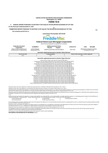 Miniature Freddie Mac
 10-K Rapport annuel 2021