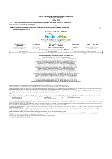 Miniature Freddie Mac
 10-K Rapport annuel 2022