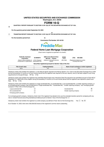Thumbnail Freddie Mac
 10-Q Quarterly Report FY2023 