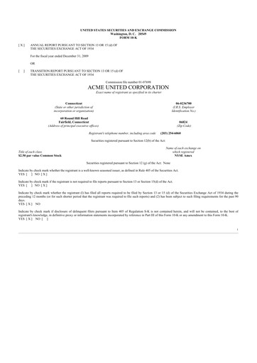 Miniature Acme United 10-K Rapport annuel 