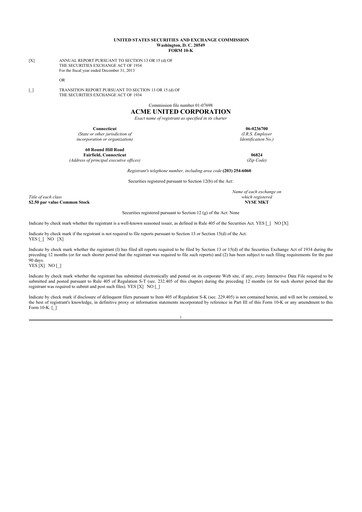 Miniature Acme United 10-K Rapport annuel 2013