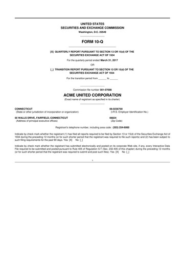 Vorschaubild Acme United 10-Q Quartalsbericht 2017 