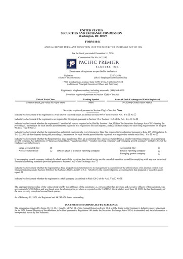 Thumbnail Pacific Premier Bancorp
 10-K Annual Report 2020