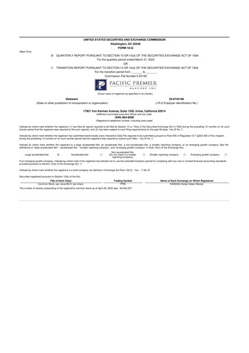 Thumbnail Pacific Premier Bancorp
 10-Q Quarterly Report FY2022 