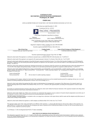 Thumbnail Pacific Premier Bancorp
 10-K Annual Report 2022