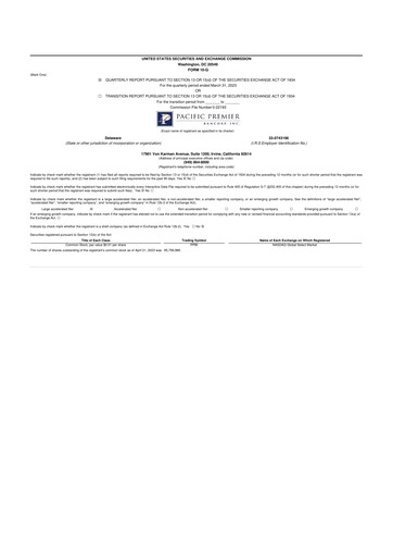 Thumbnail Pacific Premier Bancorp
 10-Q Quarterly Report FY2023 