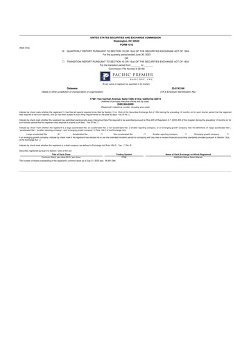 Thumbnail Pacific Premier Bancorp
 10-Q Quarterly Report FY2023 