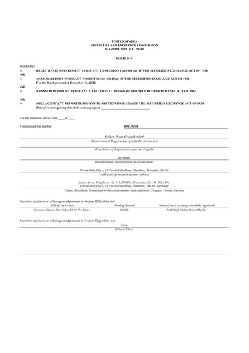 Thumbnail Golden Ocean Group 20-F Annual Report 2022