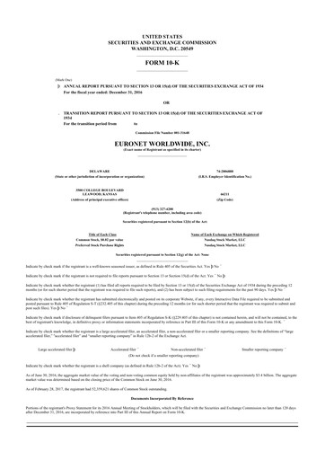 Thumbnail Euronet Worldwide
 10-K Annual Report 2016