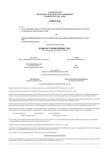 Thumbnail Euronet Worldwide
 10-K Annual Report 2018